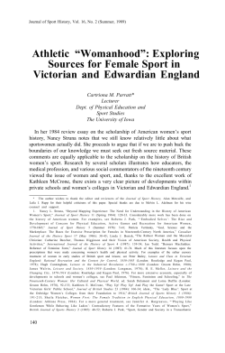 Athletic Womanhood. Exploring Sources for Female Sport