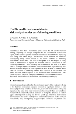 Traffic conflicts at roundabouts: risk analysis under car