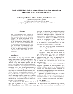SemEval-2013 Task 9 : Extraction of Drug