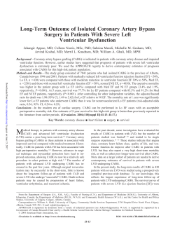 Long-Term Outcome of Isolated Coronary Artery Bypass Surgery in