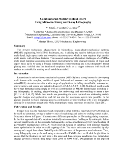 Combinatorial Multilevel Mold Insert Using Micromachining and X