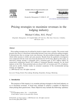 Pricing strategies to maximize revenues in the