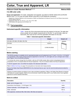 Color, True and Apparent, Low Range, Platinum-Cobalt