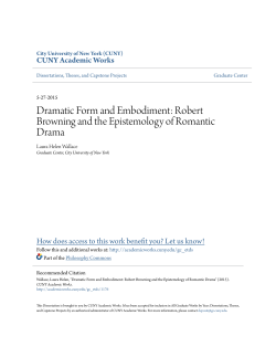 Dramatic Form and Embodiment: Robert Browning and the