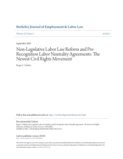Non-Legislative Labor Law Reform and Pre