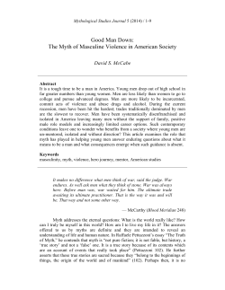 Good Man Down: The Myth of Masculine Violence in American Society
