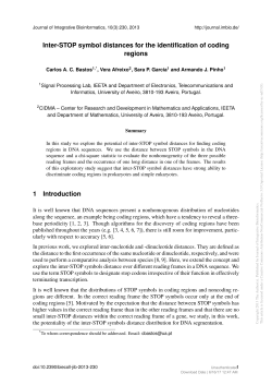 Inter-STOP symbol distances for the identification of