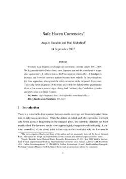 Safe Haven Currencies