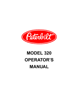 Peterbilt Model 320 Operator`s Manual