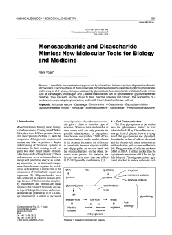 Monosaccharide and Disaccharide Mimics: New