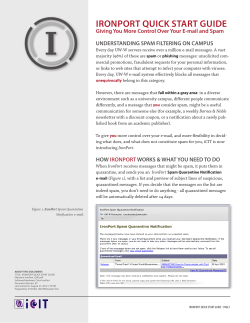 IronPort Quick Start Guide - University of Wisconsin Whitewater