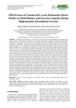 Effectiveness of Commercial versus Homemade Sports Drinks on