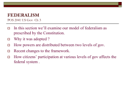 FEDERALISM POS 2041 US Gov