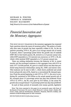 Financial Innovation and the Monetary Aggregates