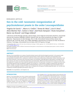 Sex in the cold: taxonomic reorganization of psychrotolerant yeasts