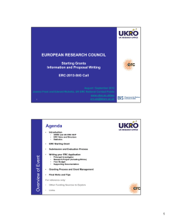 ERC Starter Grant information slides
