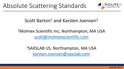 Absolute Scattering Standards