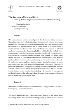 The Portrait of Matteo Ricci - Brill Online Books and Journals