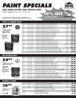 paint specials - HPM Building Supply