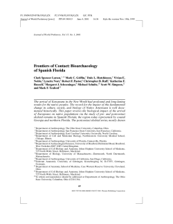 Frontiers of Contact: Bioarchaeology of Spanish