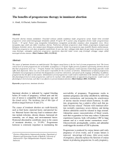 The benefits of progesterone therapy in imminent abortion