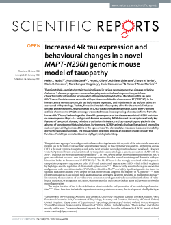 Increased 4R tau expression and behavioural changes in a novel