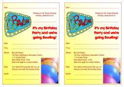 It`s my Birthday Party and we`re going Bowling! It`s my Birthday Party