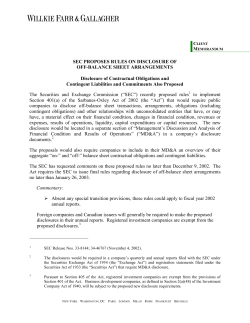 SEC Proposes Rules on Disclosure of Off