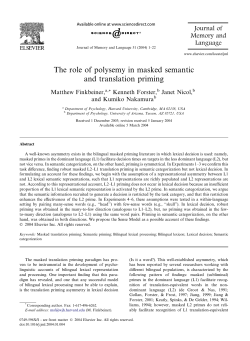 The role of polysemy in masked semantic and translation priming