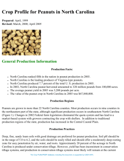 Crop Profile for Peanuts in North Carolina