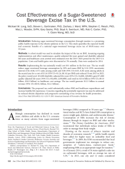 Cost Effectiveness of a Sugar-Sweetened Beverage Excise Tax in