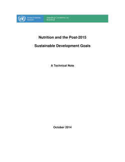 Nutrition and the Post-2015 Sustainable Development Goals