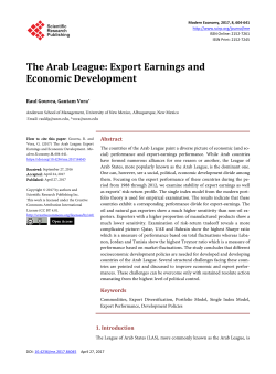 The Arab League: Export Earnings and Economic Development