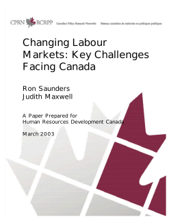 Changing Labour Markets: Key Challenges Facing Canada