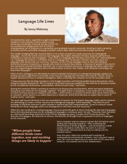 Language Life Lines - University of Colorado Colorado Springs