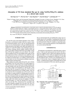 Absorption of NO from simulated flue gas by using NaClO2/(NH4