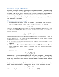 Dimensional Analysis and Similarity
