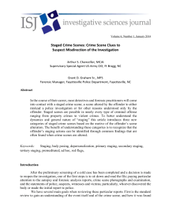 Staged Crime Scenes: Crime Scene Clues to Suspect Misdirection