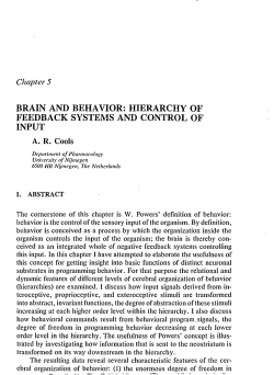BRAIN AND BEHAVIOR: HIERARCHY OF FEEDBACK SYSTEMS