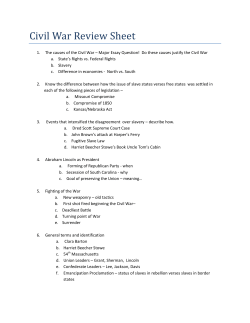 Civil War Review Sheet