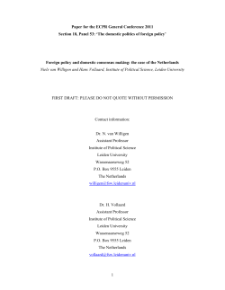 Foreign policy and domestic consensus making: the case of the