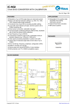 iC-NQI 13-bit Sin/D CONVERTER WITH CALIBRATION - iC-Haus