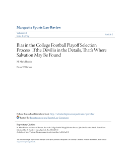 Bias in the College Football Playoff Selection Process: If the Devil is