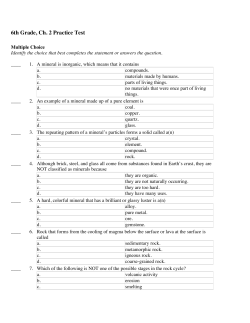 Earth Science Ch. 2 Practice Test