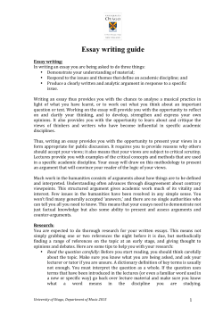 Essay writing guide - University of Otago
