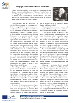Biography: Dimitri Ivanovich Mendeleev