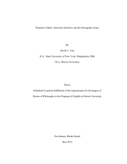 Dictators: Ethnic American Narrative and the Strongman Genre By