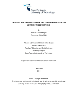 THE EQUAL SIGN: TEACHERS` SPECIALISED CONTENT