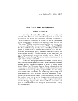 Oral Text: A South Indian Instance
