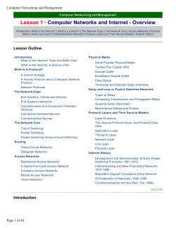 Lesson 1 - Computer Networks and Internet